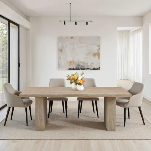 SUKI Yellow Travertine Dining Table
