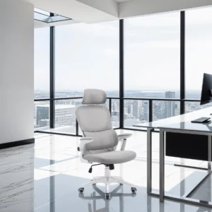 OFFICE CHAIR WHITE-GREY MESH
