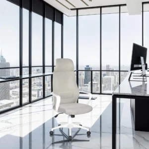 OFFICE CHAIR WHITE-GREY MESH