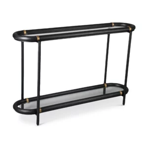 05-0783 COLOMBO Black Glass Console