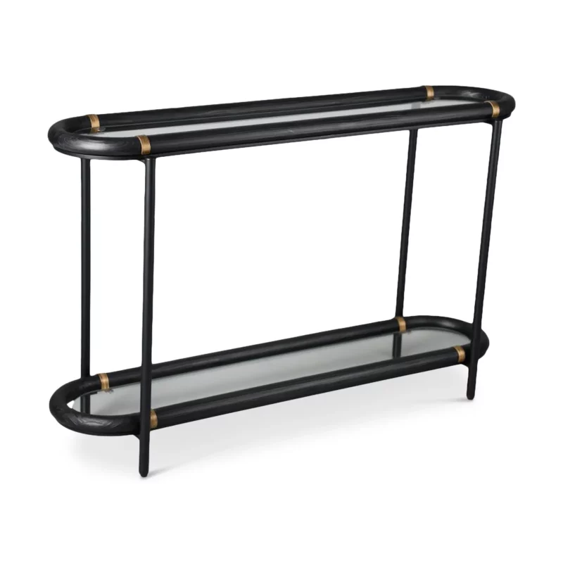 05-0783 COLOMBO Black Glass Console