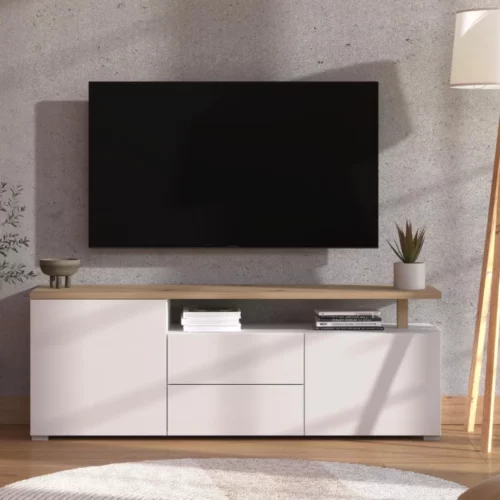 ATERNO White TV Stand