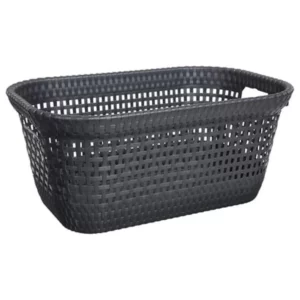 133690 LAUNDRY BASKET 45L RATTAN GREY
