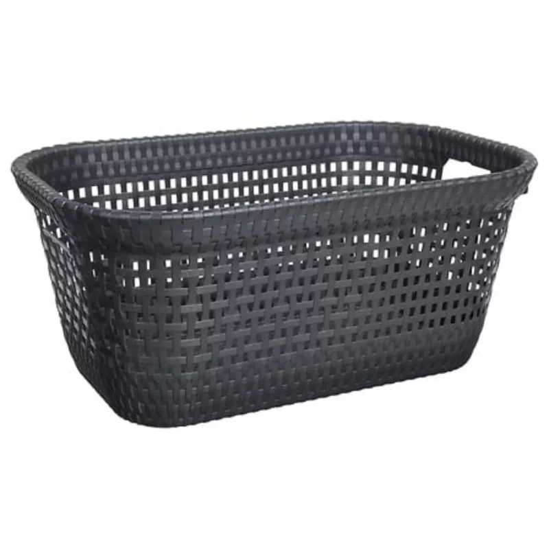 133690 LAUNDRY BASKET 45L RATTAN GREY