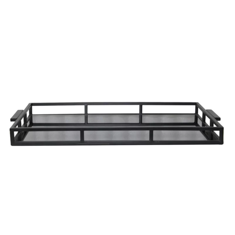 NOLAN TRAY BLACK GLASS