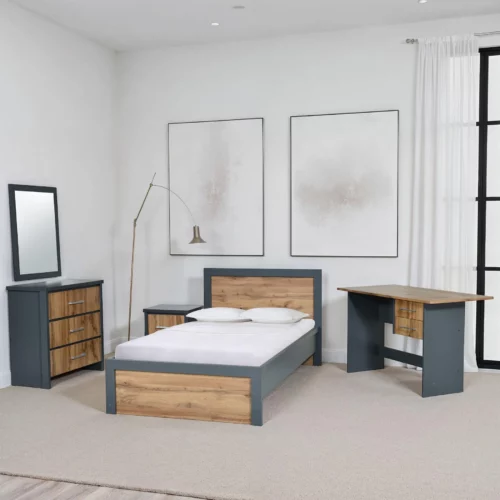 3.5FT BED-N.STND-CHEST-MIR-OFF