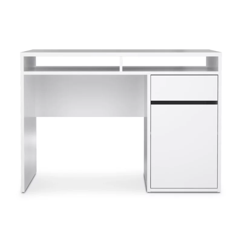 FUNCTION PLUS DESK 1DR WHT GLS