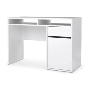 FUNCTION PLUS DESK 1DR WHT GLS