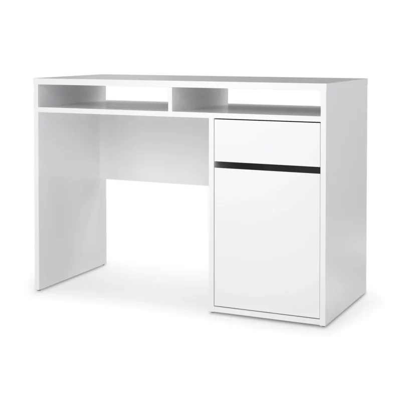 FUNCTION PLUS DESK 1DR WHT GLS