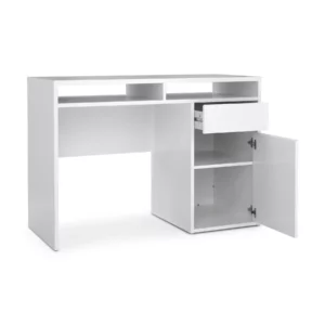 FUNCTION PLUS DESK 1DR WHT GLS