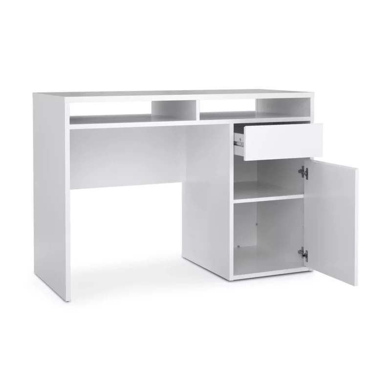 FUNCTION PLUS DESK 1DR WHT GLS
