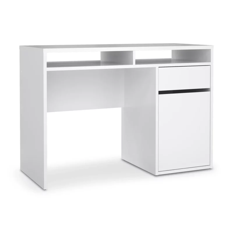 FUNCTION PLUS DESK 1DR WHT GLS