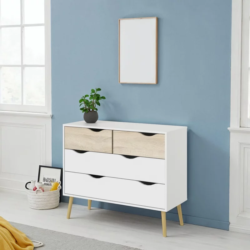 OSLO CHEST 4DRWS WHITE+OAK