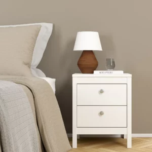 MADRID NIGHTSTAND 2DRW WHITE