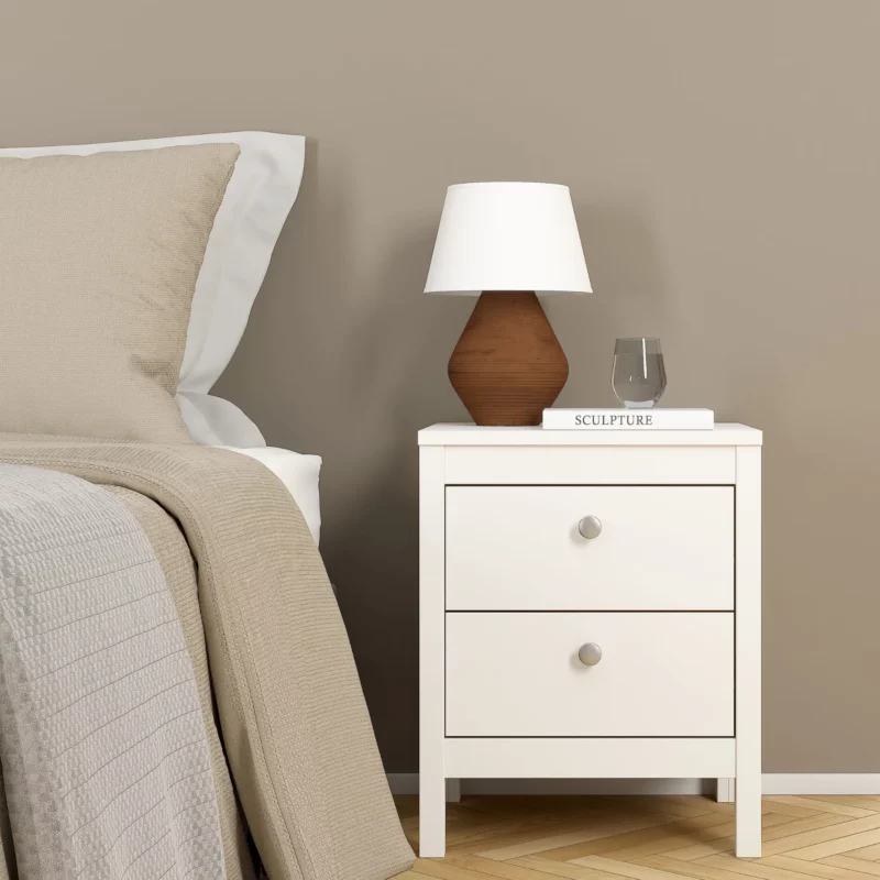 MADRID NIGHTSTAND 2DRW WHITE