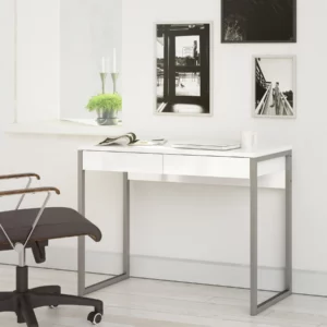 FUNCTION PLUS DESK WHT HIGH GL