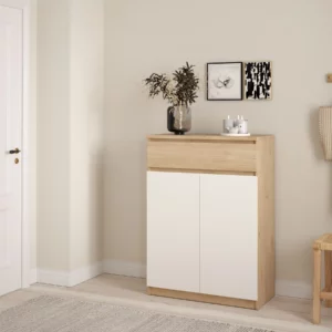 NAIA White Shoe Cabinet High