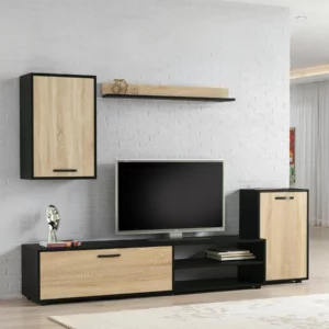 WALLUNIT 0190 BLK+3025 NTR OAK