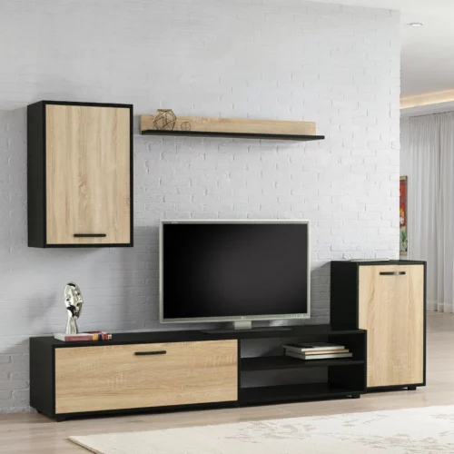 WALLUNIT 0190 BLK+3025 NTR OAK