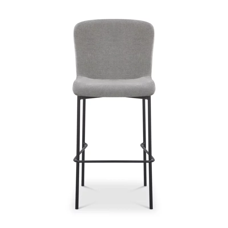 BAR STOOL GREY+BLACK LEGS