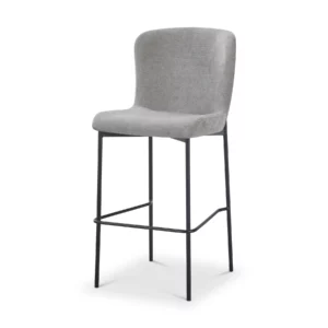 BAR STOOL GREY+BLACK LEGS