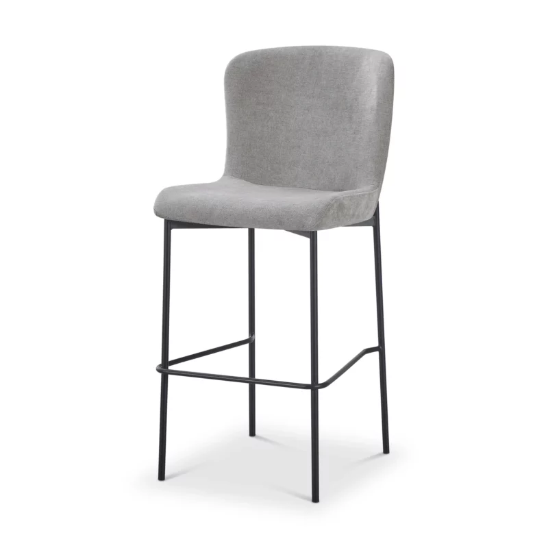 BAR STOOL GREY+BLACK LEGS