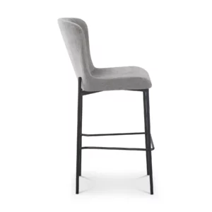 BAR STOOL GREY+BLACK LEGS