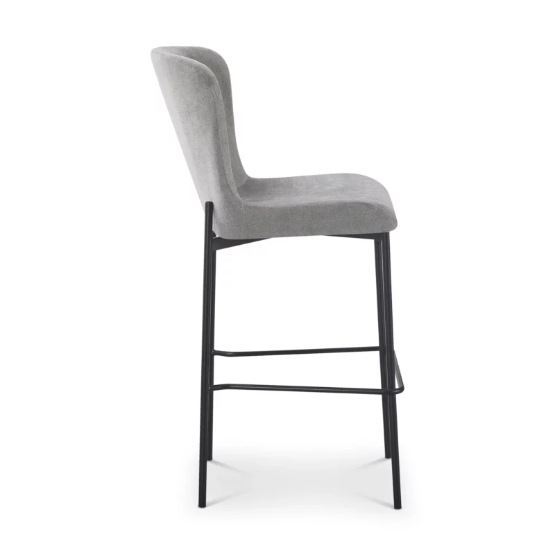 BAR STOOL GREY+BLACK LEGS