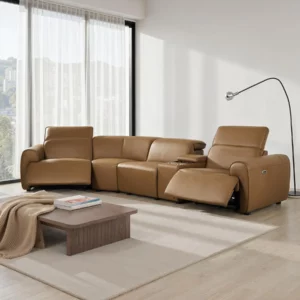 CRN REC SOFA LX-33 BROWN LEATH