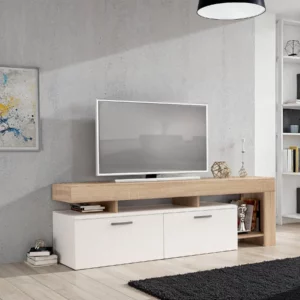 TANDIL Natural Oak White TV Stand