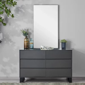 DRESSER+MIRROR MATT GREY+BLK L
