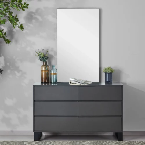 DRESSER+MIRROR MATT GREY+BLK L