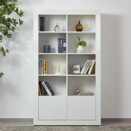 JL-13008-WHT-CABINET-2 STOREO Book Case