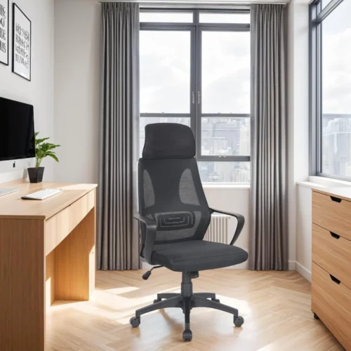 OFFICE CHAIR BLACK MESH+FB