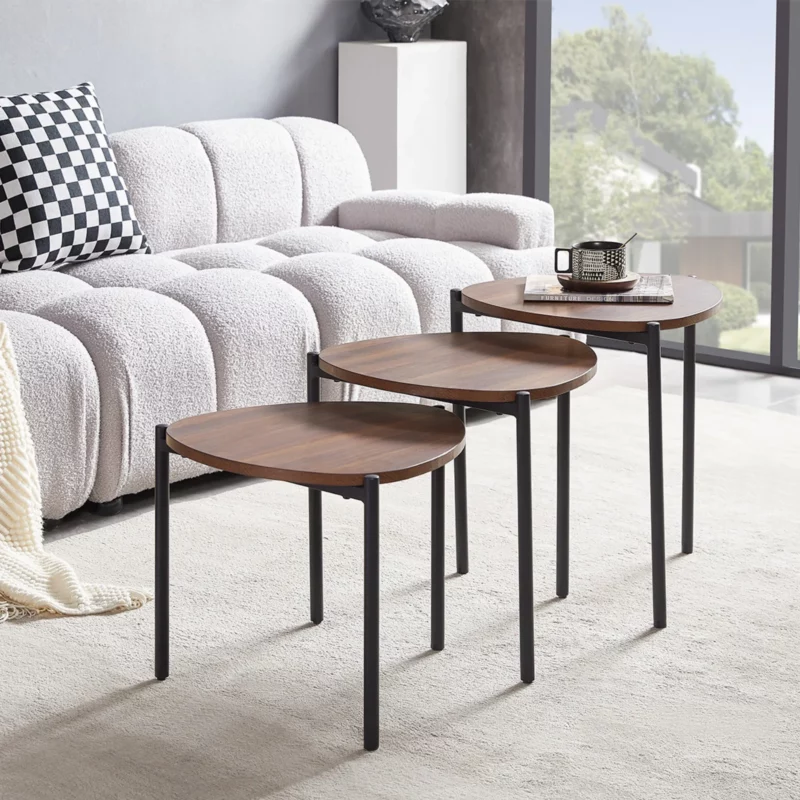 SIDE TABLE SET 3PCS WALNUT