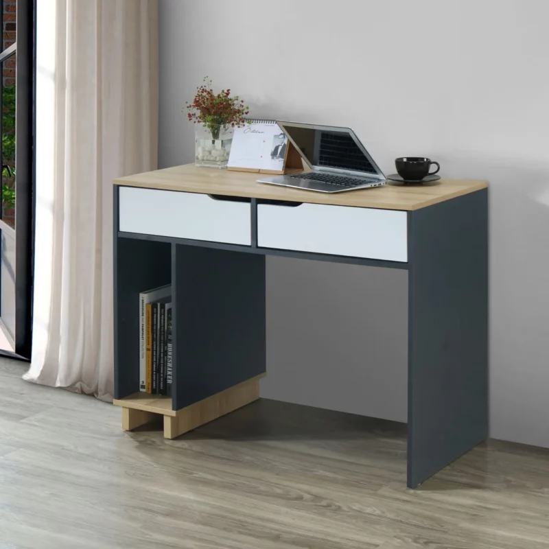 ST8001-SNMGRWHT-1 LECTOR Sonoma Wood Effect Desk