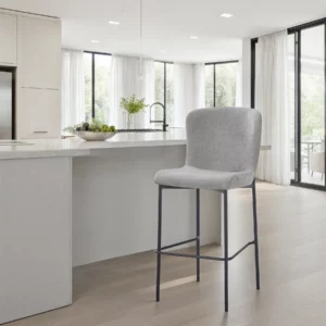 BAR STOOL GREY+BLACK LEGS