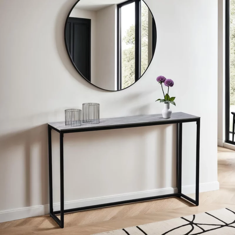 CT-2590C-GREY-MARBLE SINDY Table Console