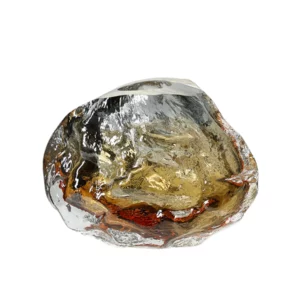 ABSTRACT OVAL VASE ALUMINM SLV