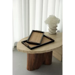STONE RATTAN TRAY B