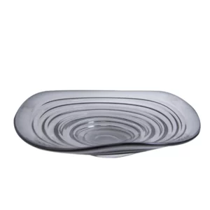 GREY WAVE SHAPED GLASS BOWL