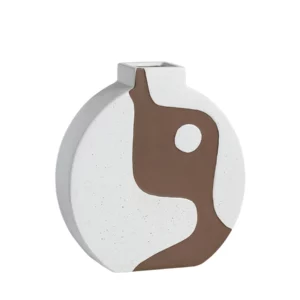 ABSTRACT OVAL VASE ALUMINM SLV