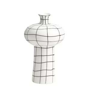 HAND-PAINTED GRID VASE A