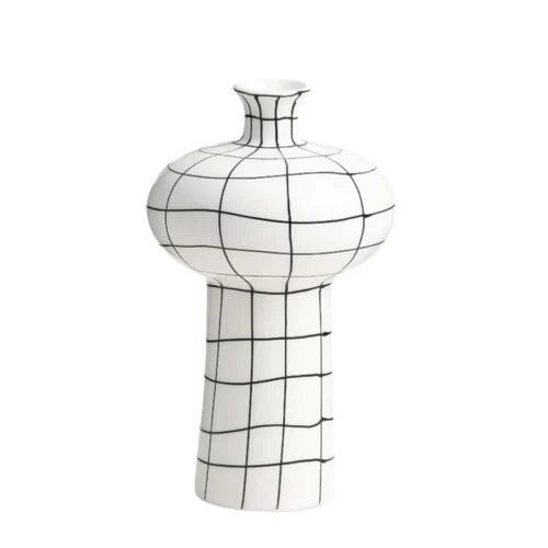 HAND-PAINTED GRID VASE A
