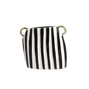 ABSTRACT OVAL VASE ALUMINM SLV