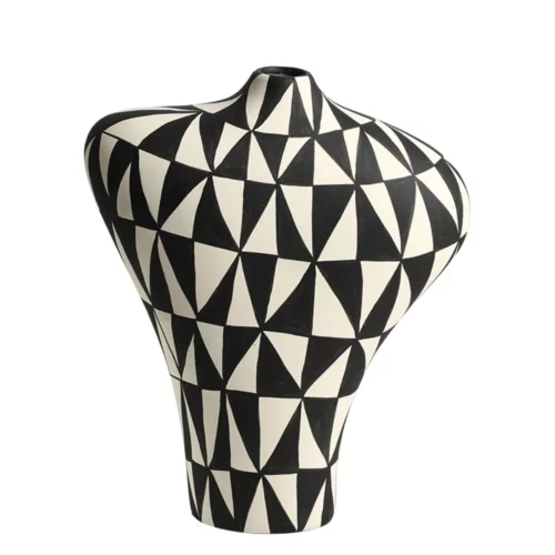 TRIANGULAR HAND-PAINTED VASE A