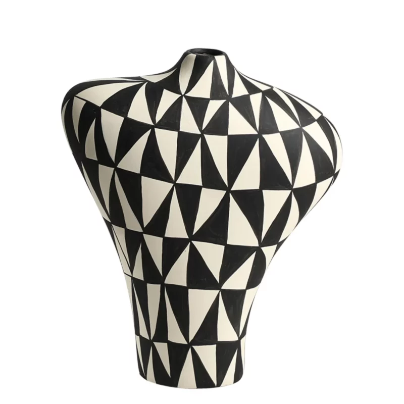 TRIANGULAR HAND-PAINTED VASE A