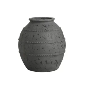 ABSTRACT OVAL VASE ALUMINM SLV