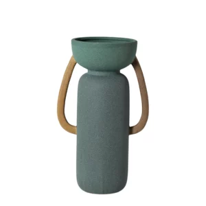 ABSTRACT OVAL VASE ALUMINM SLV