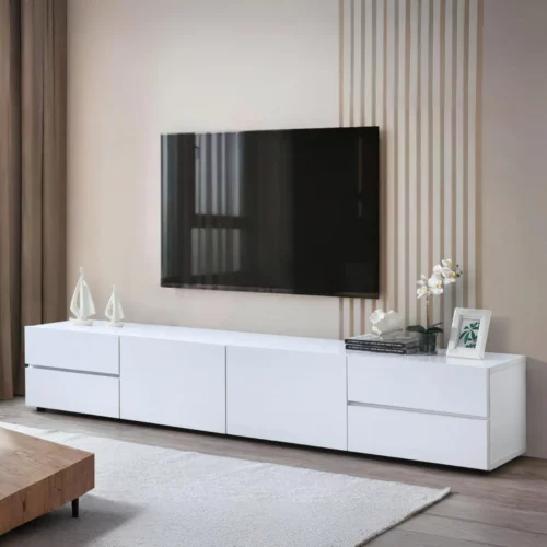 ZAPON Gloss White TV Stand